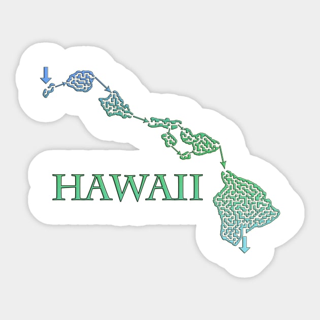 Hawaii State Outline Maze & Labyrinth Sticker by gorff
